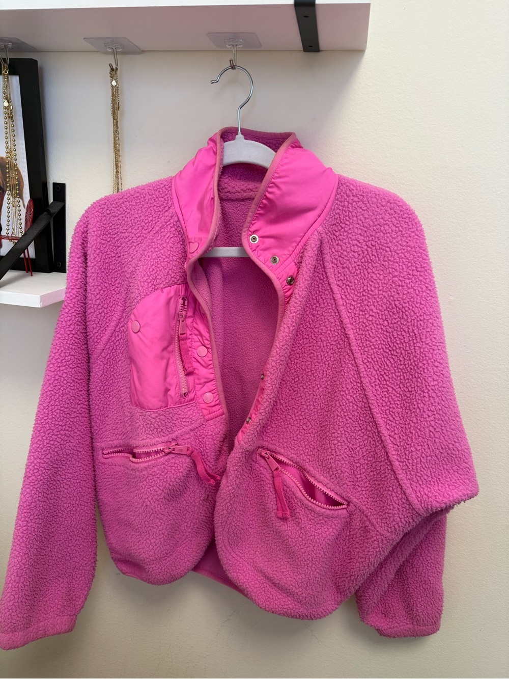 FP Movement by Free People Hot Pink Sherpa Fleece Jacket